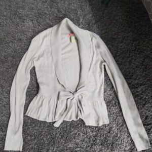 Ruffled Tie Cardigan